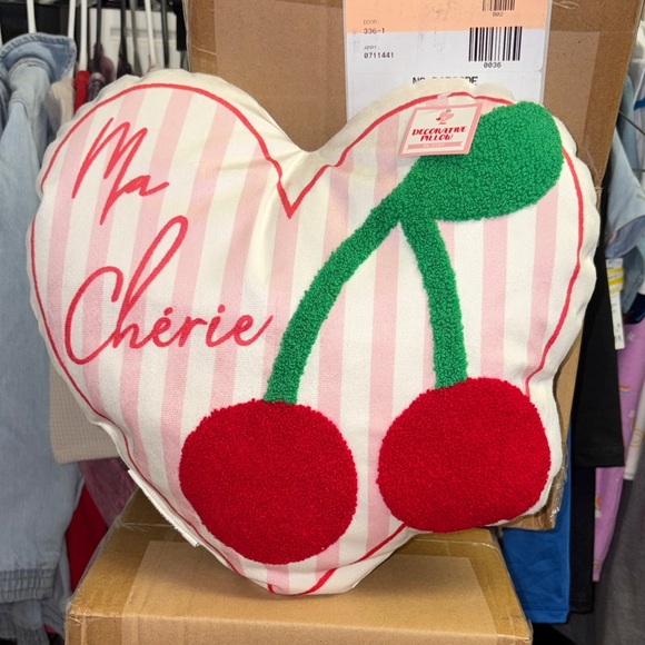 5/$10 Heart-Shaped Pillow with Red and Green Design - Picture 1 of 1